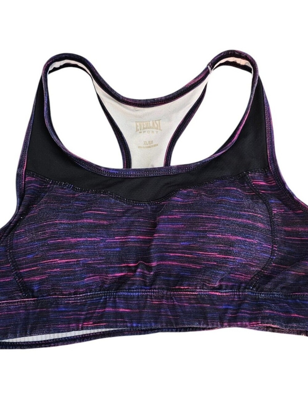Everlast Sport Womens Sz XL Racerback Sports Bra Purple Spacedye